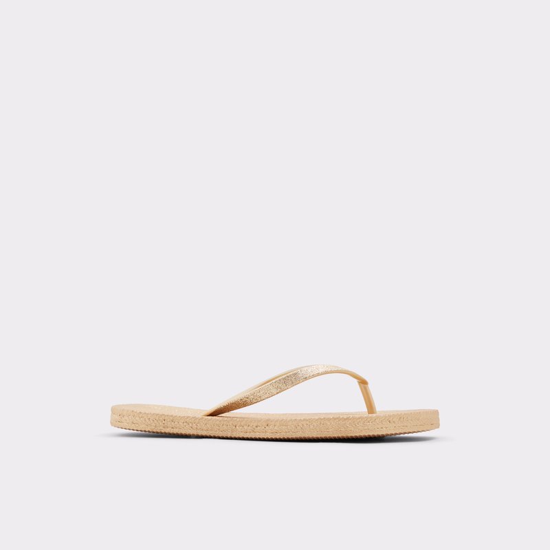 Women's Aldo Aloomba Flat Sandals Gold | 1923-KALDV