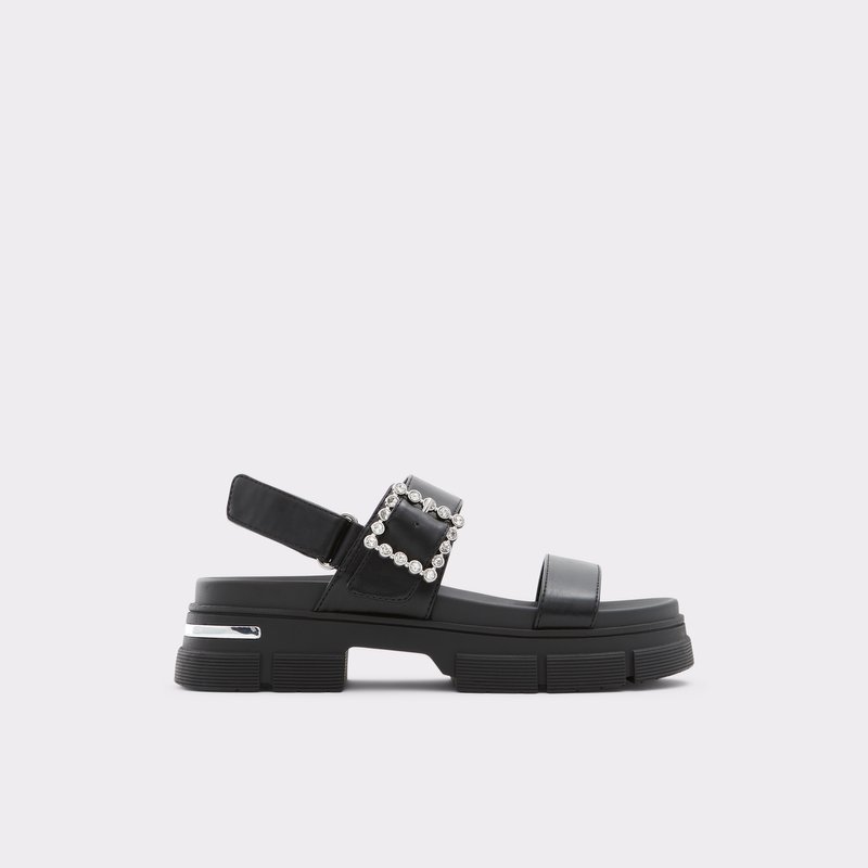 Women's Aldo Corinne Flat Sandals Black | 6849-RLSNG