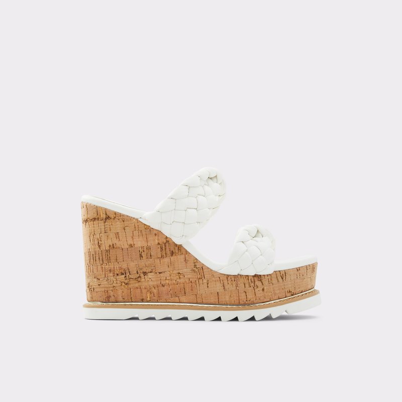 Women's Aldo Corky Platform Sandals White | 4015-RASFQ