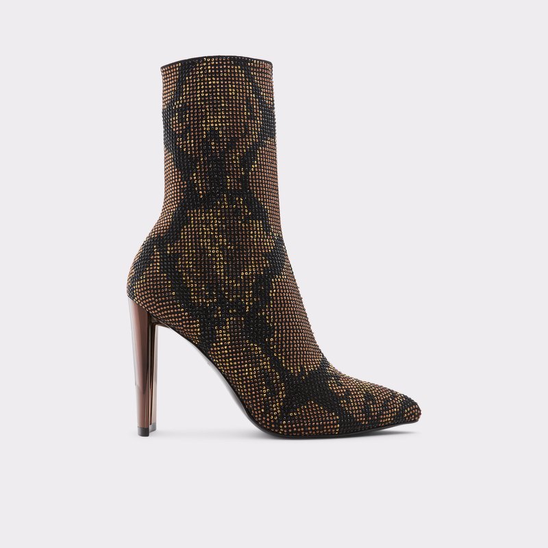 Women's Aldo Deludith Sock Boots Brown | 0594-DHPXG