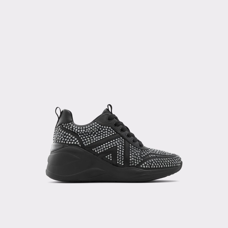 Women's Aldo Glow Wedge Sneakers Black | 0457-VYNGT
