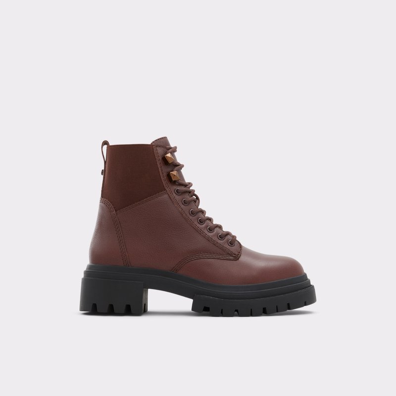 Women's Aldo Leap Combat Boots Brown | 0762-ZKATE