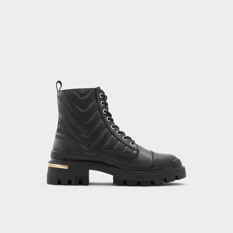 Women's Aldo Quilt Combat Boots Black | 0296-XQMIY