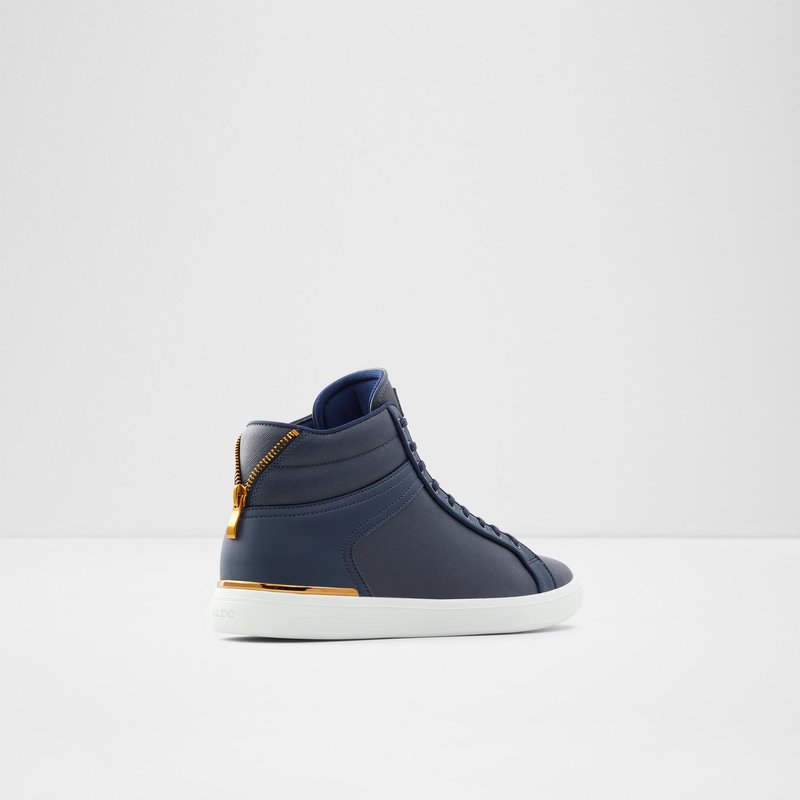 Men's Aldo Deruulo High Sneakers Navy | 5281-BDKEN