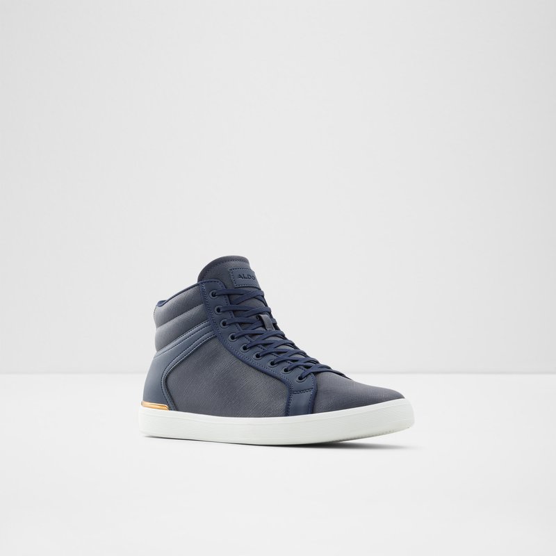 Men's Aldo Deruulo High Sneakers Navy | 5281-BDKEN
