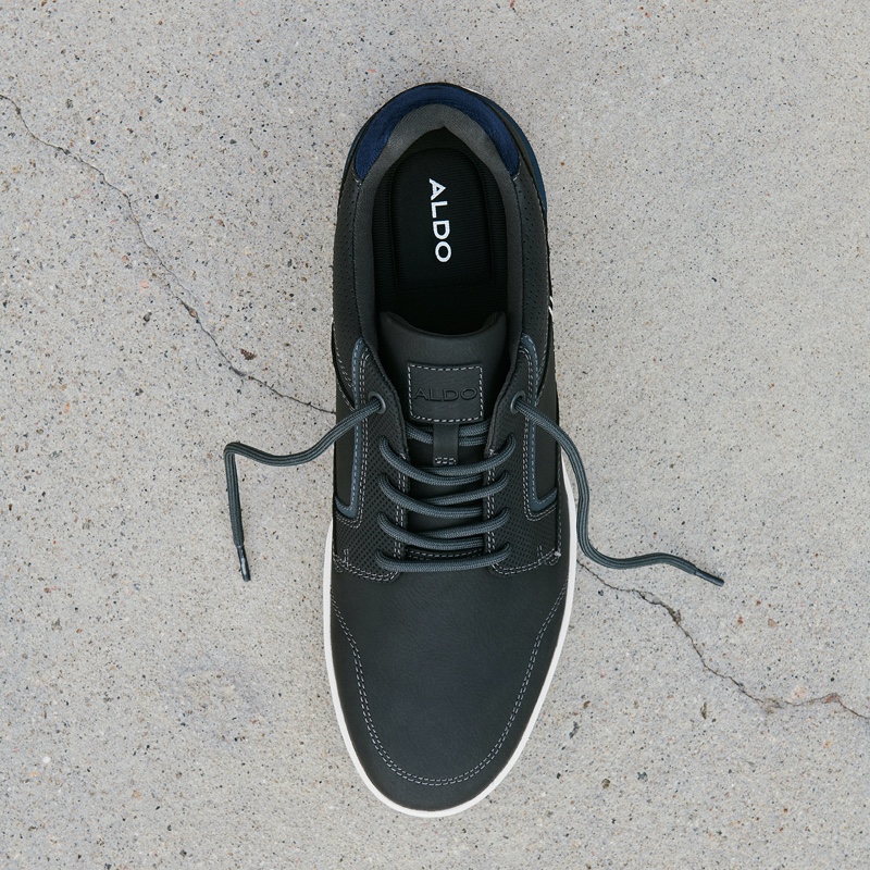 Men's Aldo Edelian Low Sneakers Black | 4932-ENSYB