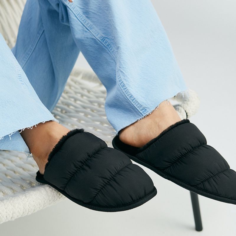 Men's Aldo Puffersnug Slippers Black | 4619-TFCSY
