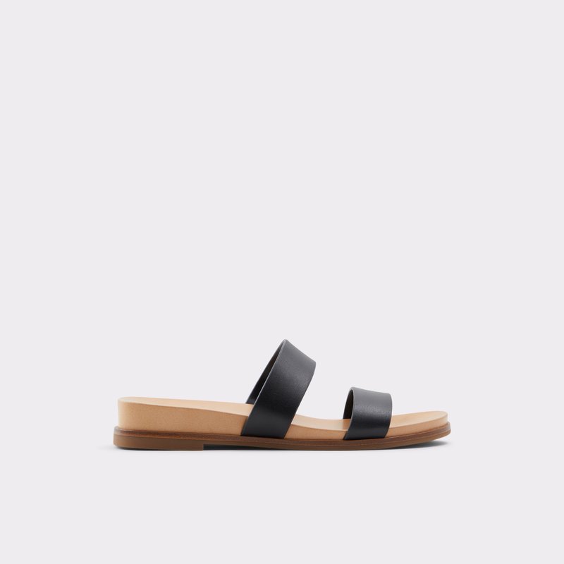 Women\'s Aldo Aliawen Flat Sandals Black | 8491-PSUCB
