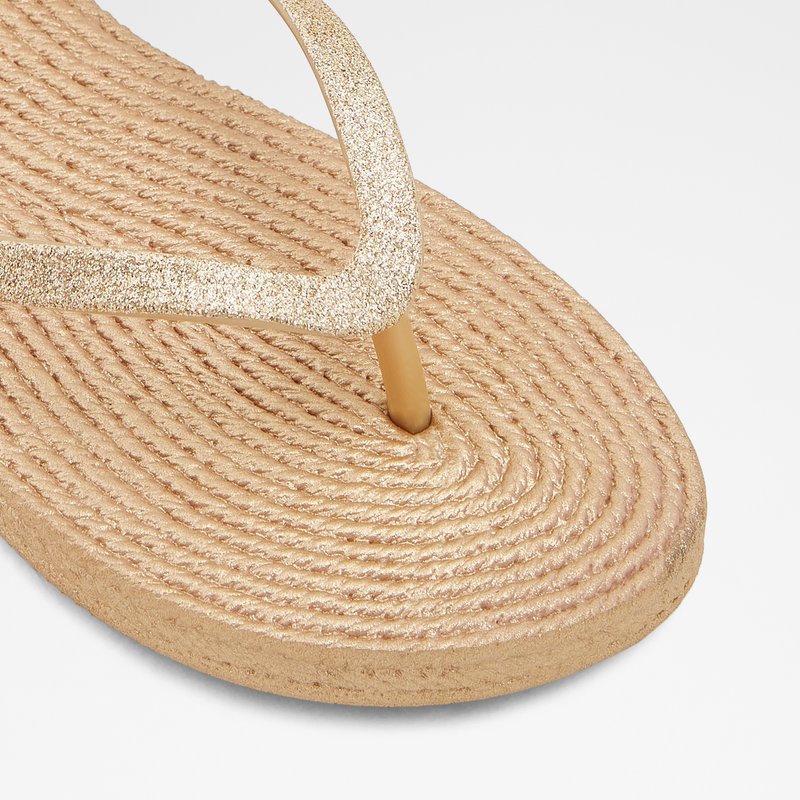 Women's Aldo Aloomba Flat Sandals Gold | 1923-KALDV