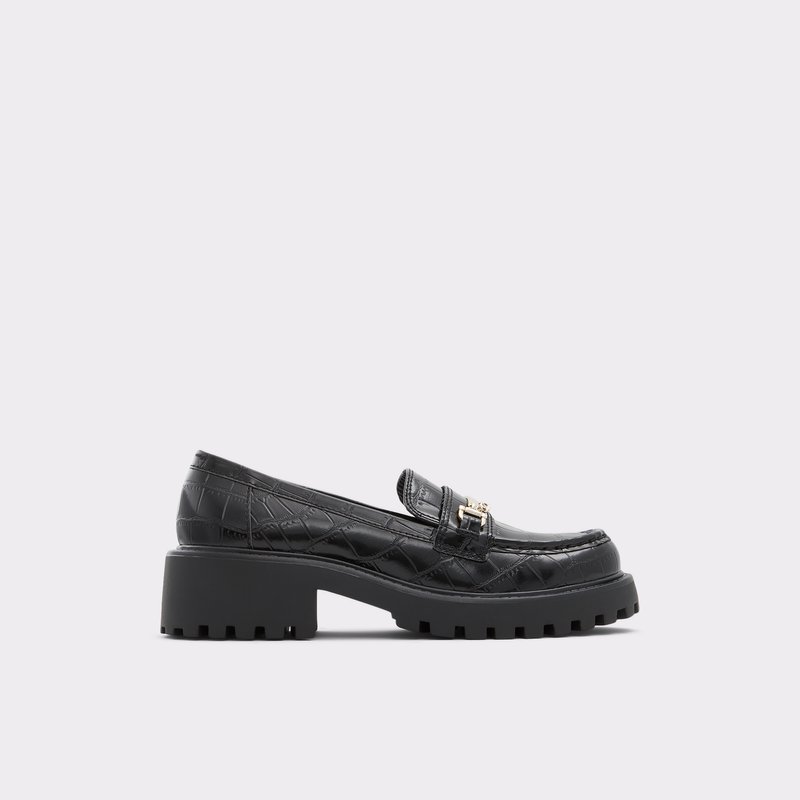 Women\'s Aldo Bigstep Loafers Black | 1873-DEIFO