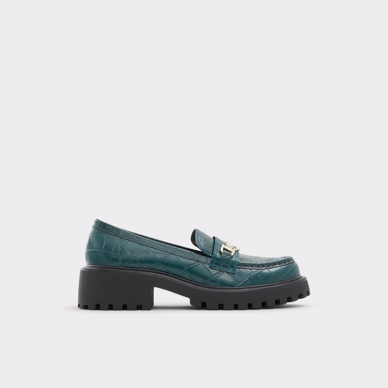 Women\'s Aldo Bigstep Loafers Dark Green | 5492-CPFBG