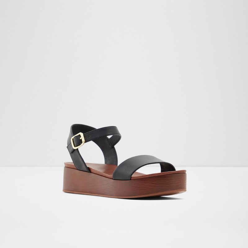 Women's Aldo Cobbswell Platform Sandals Black | 1834-GLASP