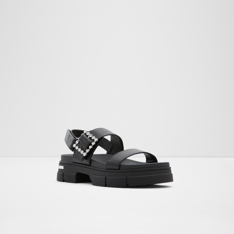 Women's Aldo Corinne Flat Sandals Black | 6849-RLSNG