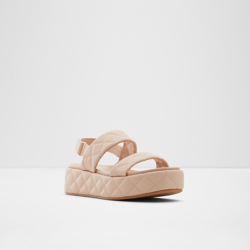Women's Aldo Cossette Platform Sandals Bone | 5917-OBALJ
