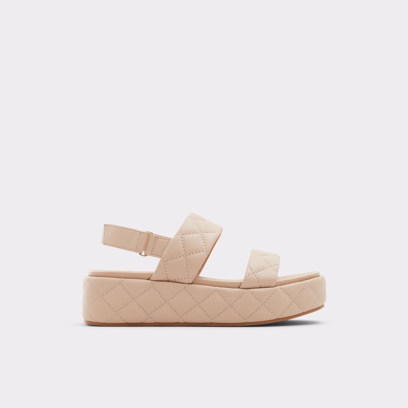 Women\'s Aldo Cossette Platform Sandals Bone | 5917-OBALJ