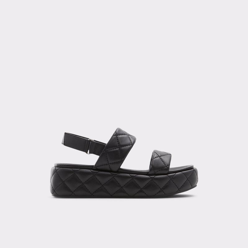 Women\'s Aldo Cossette Platform Sandals Black | 9872-HFCKN
