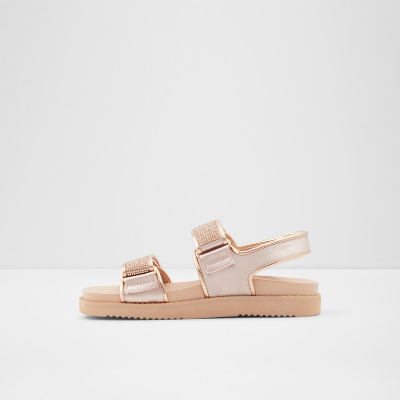 Women's Aldo Eowiliwia Flat Sandals Rose Gold | 6548-OFMKT