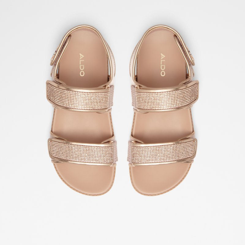Women's Aldo Eowiliwia Flat Sandals Rose Gold | 6548-OFMKT