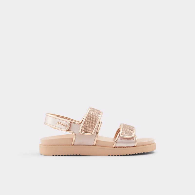Women\'s Aldo Eowiliwia Flat Sandals Rose Gold | 6548-OFMKT