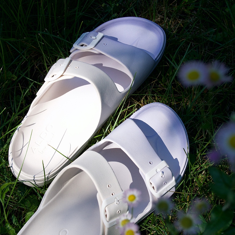 Women's Aldo Eteiven Flat Sandals White | 6028-GRANY