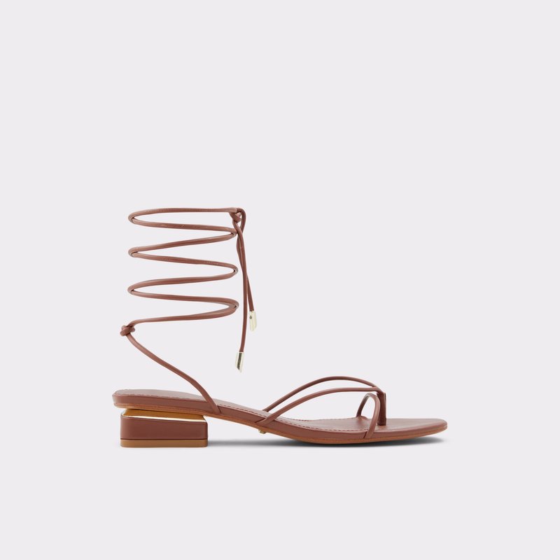 Women\'s Aldo Giannaflex Flat Sandals Brown | 8425-XLMTI