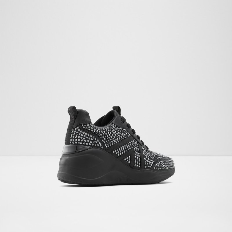 Women's Aldo Glow Wedge Sneakers Black | 0457-VYNGT