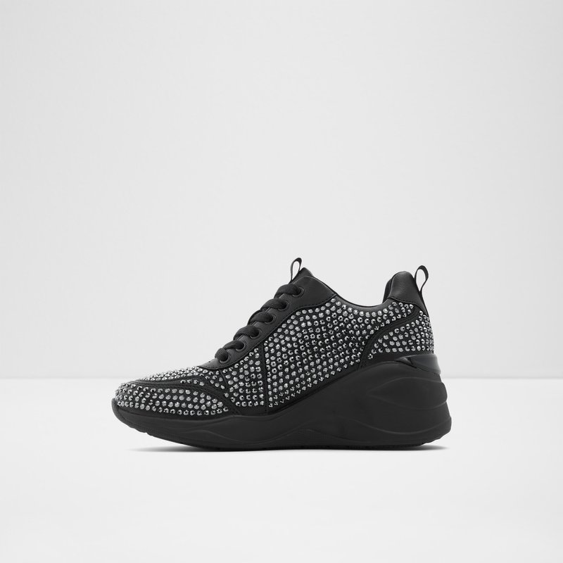 Women's Aldo Glow Wedge Sneakers Black | 0457-VYNGT