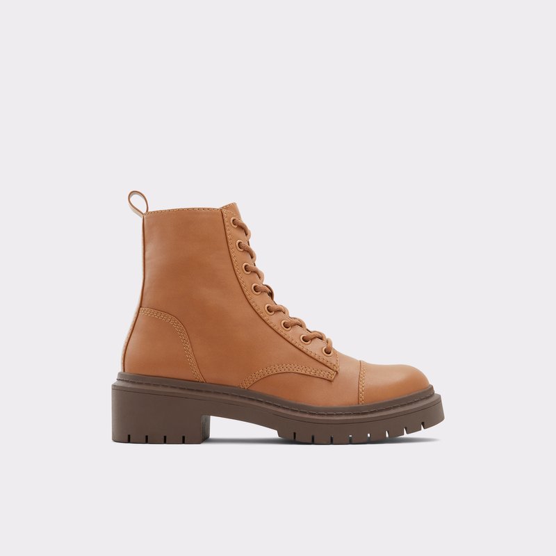 Women\'s Aldo Goer Combat Boots Brown | 7542-DRVSW