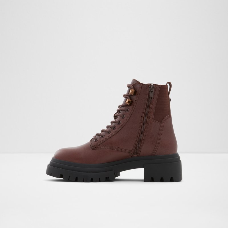 Women's Aldo Leap Combat Boots Brown | 0762-ZKATE