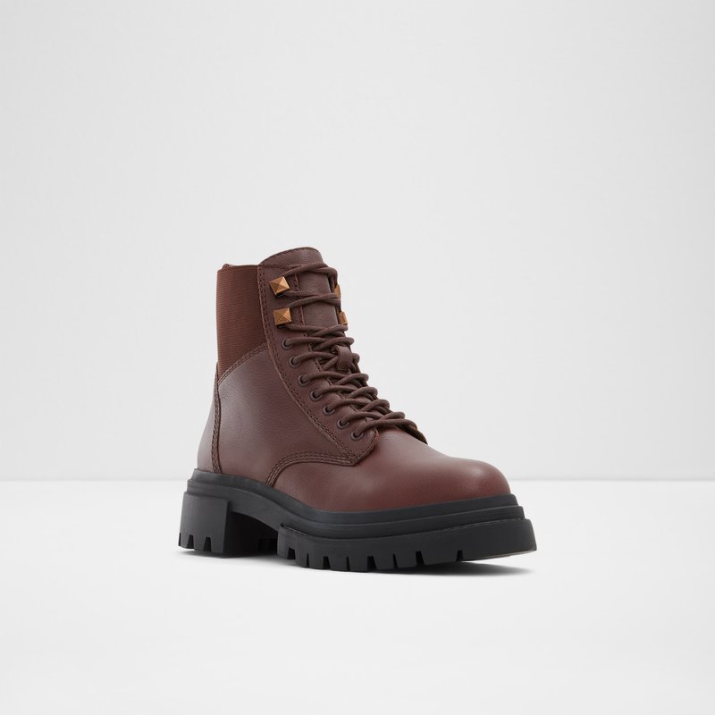 Women's Aldo Leap Combat Boots Brown | 0762-ZKATE