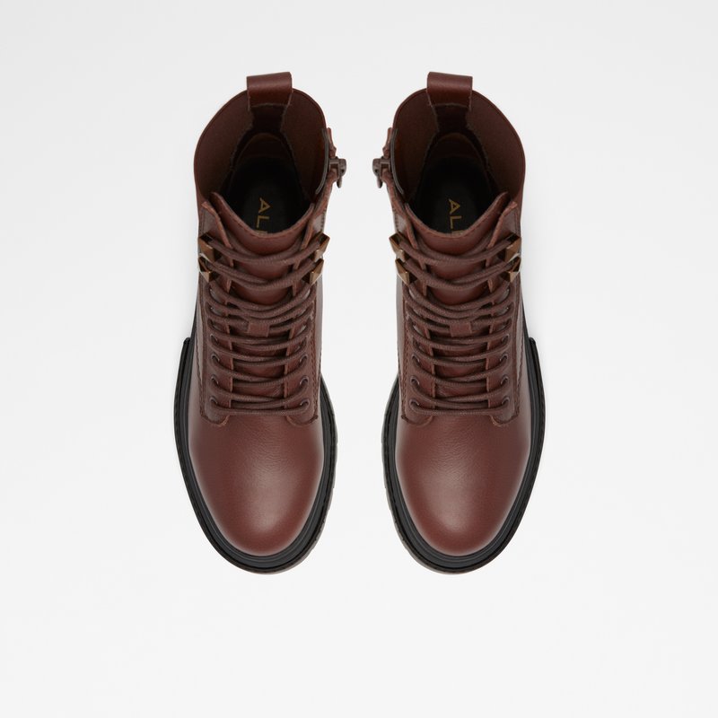 Women's Aldo Leap Combat Boots Brown | 0762-ZKATE
