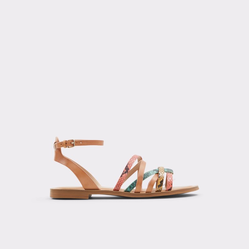 Women\'s Aldo Lucca Flat Sandals Orange | 5193-IULFB