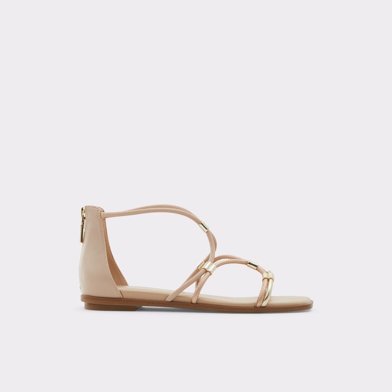 Women\'s Aldo Oceriwenflex Flat Sandals Champagne | 8695-IXFGS