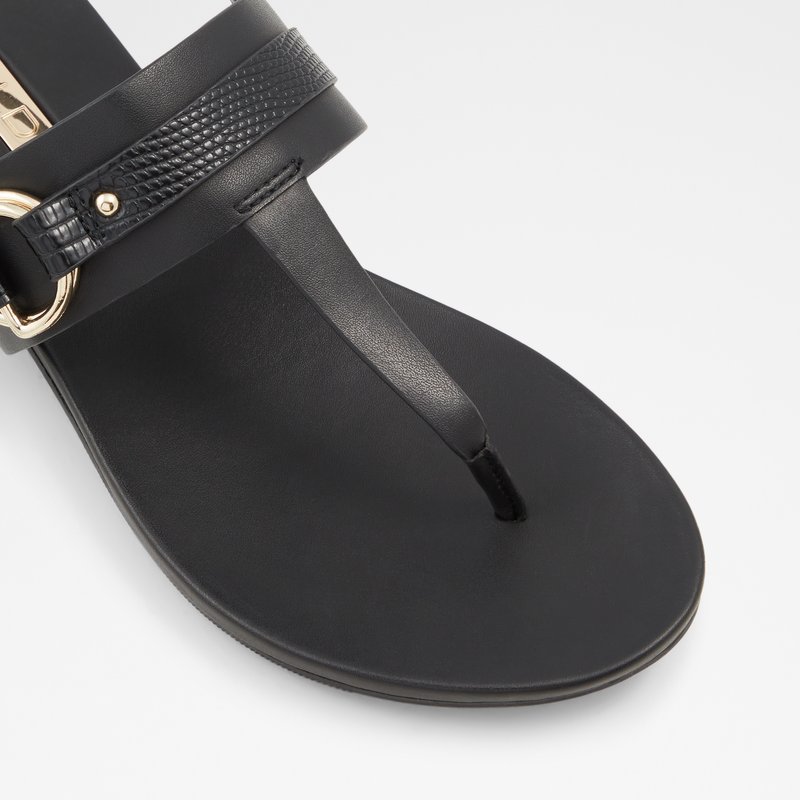 Women's Aldo Pandra Flat Sandals Black | 1504-YGWCQ