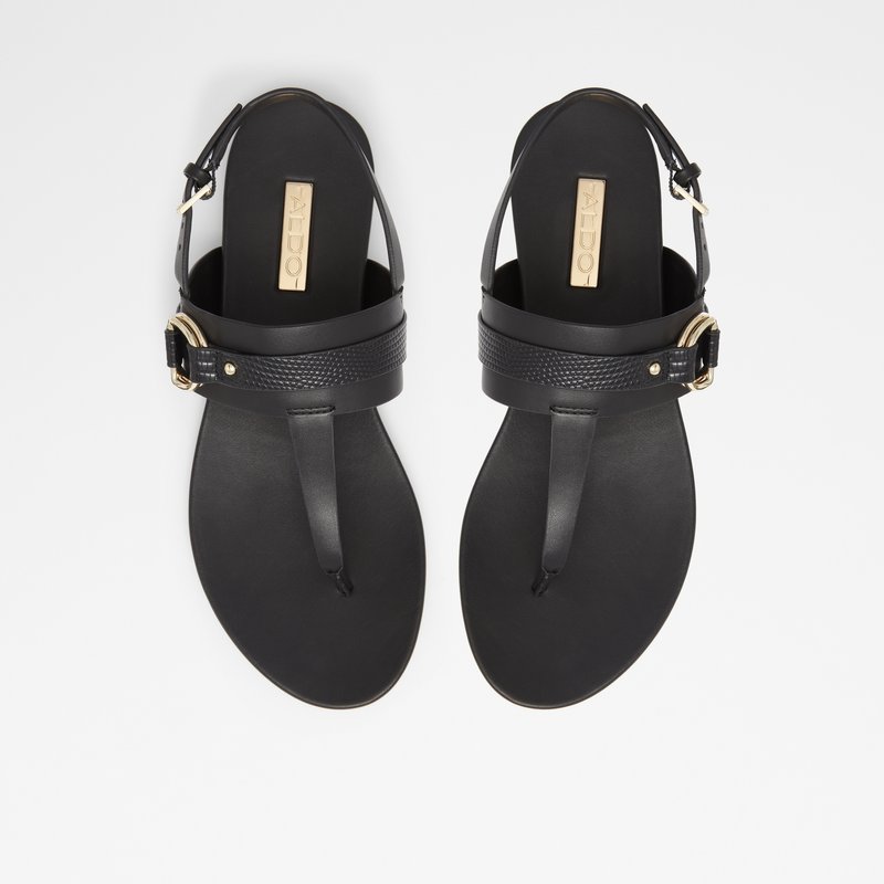 Women's Aldo Pandra Flat Sandals Black | 1504-YGWCQ