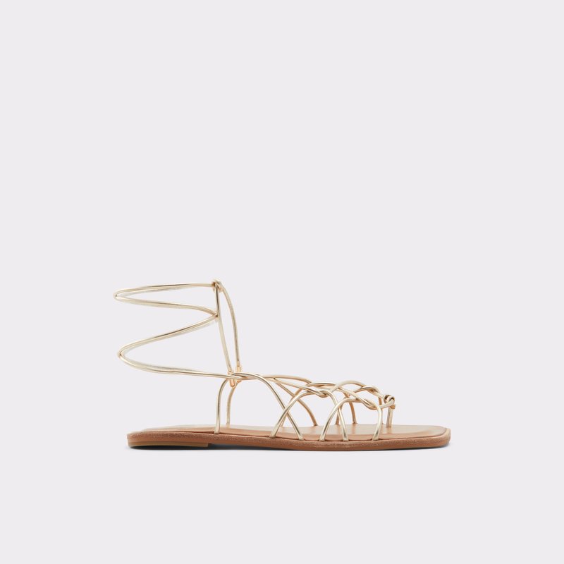 Women\'s Aldo Posey Flat Sandals Champagne | 8974-BNXTU