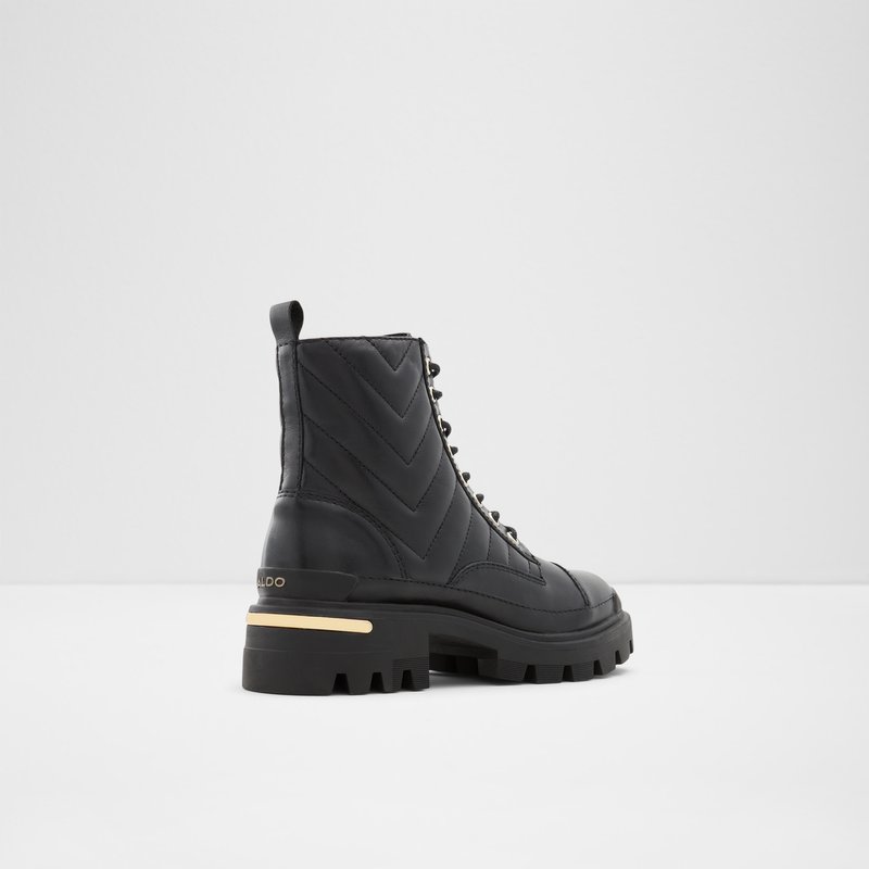 Women's Aldo Quilt Combat Boots Black | 0296-XQMIY