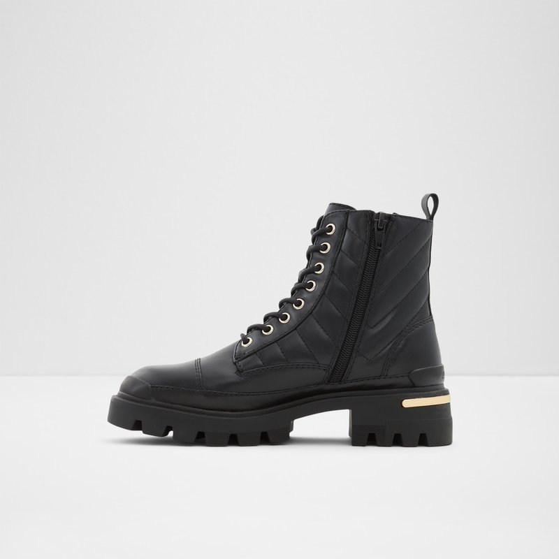 Women's Aldo Quilt Combat Boots Black | 0296-XQMIY