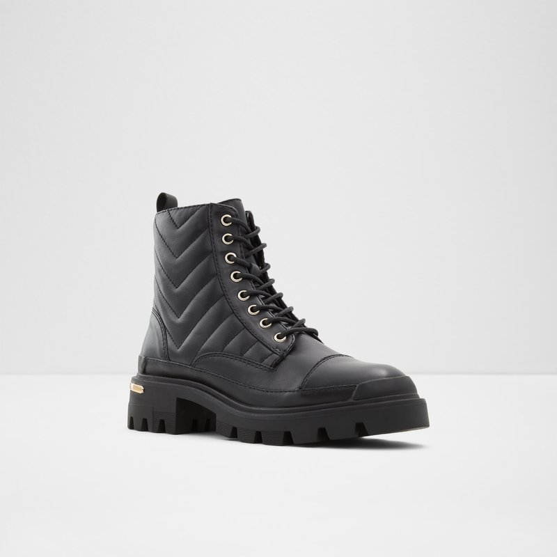 Women's Aldo Quilt Combat Boots Black | 0296-XQMIY