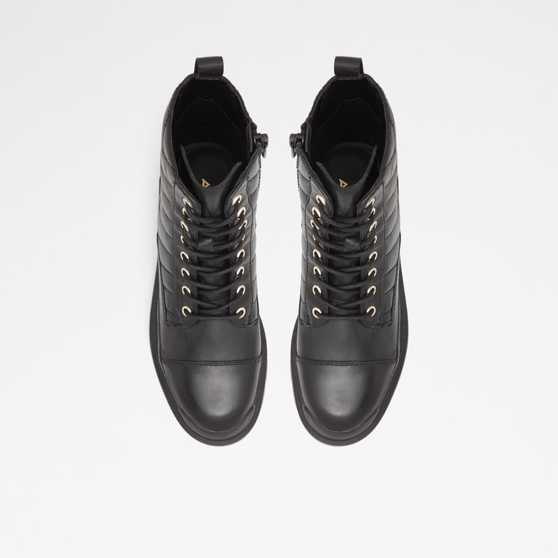 Women's Aldo Quilt Combat Boots Black | 0296-XQMIY