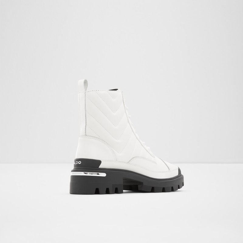 Women's Aldo Quilt Combat Boots White | 1497-ZIJMX