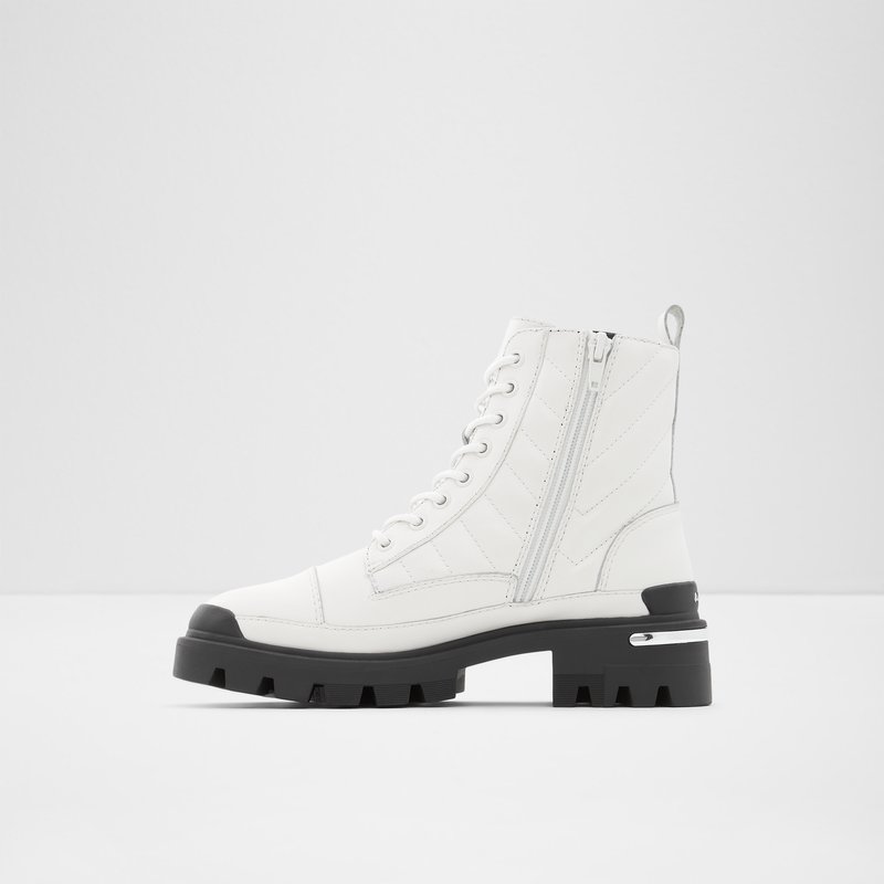 Women's Aldo Quilt Combat Boots White | 1497-ZIJMX