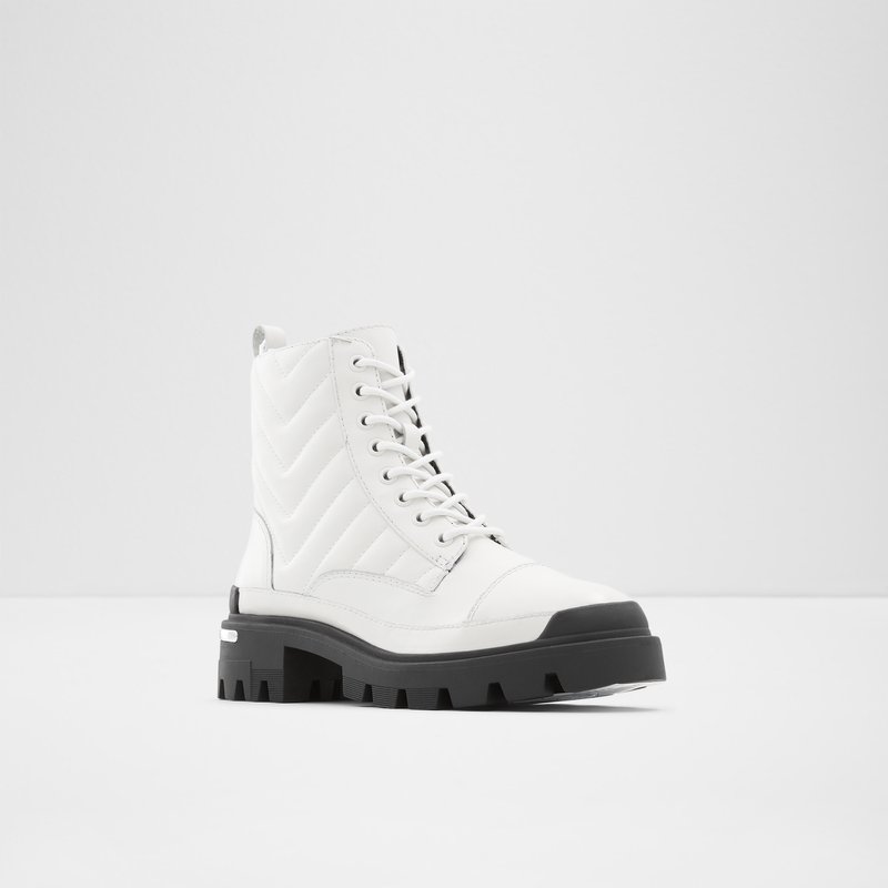 Women's Aldo Quilt Combat Boots White | 1497-ZIJMX