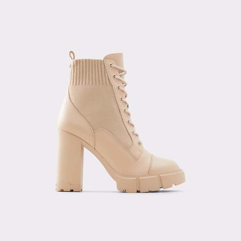 Women\'s Aldo Rebel Combat Boots Bone | 4287-VHDWE