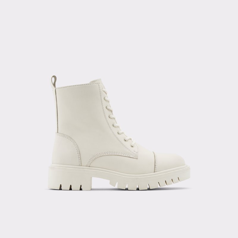 Women\'s Aldo Reilly Combat Boots White | 8415-RUJOS