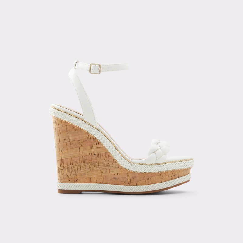 Women\'s Aldo Saluth Platform Sandals White | 7285-EQSBZ