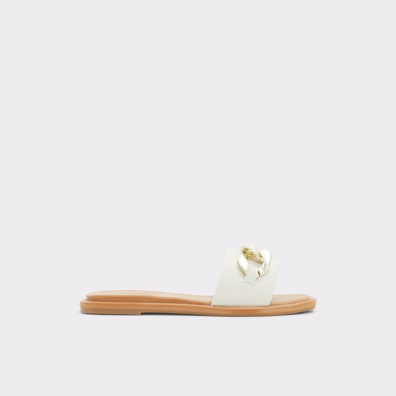 Women\'s Aldo Sydling Flat Sandals White | 0289-MGOYX