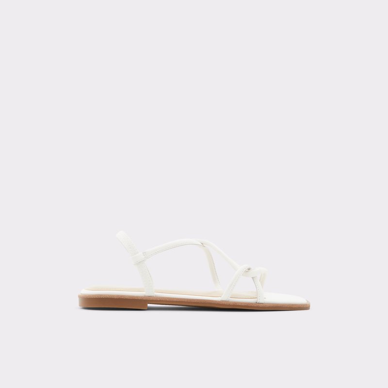 Women\'s Aldo Toosieflex Flat Sandals White | 6798-VIJLF