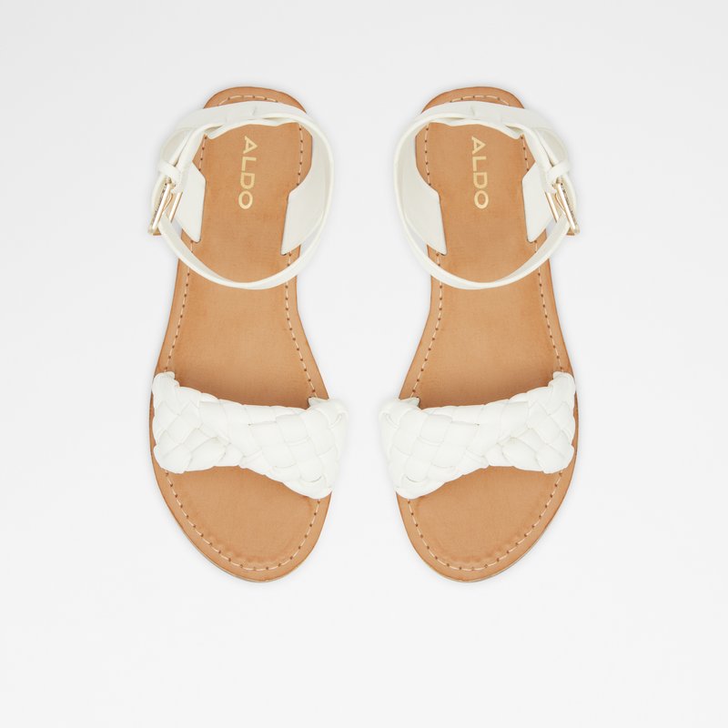 Women's Aldo Tressa Flat Sandals White | 1857-SAKPX