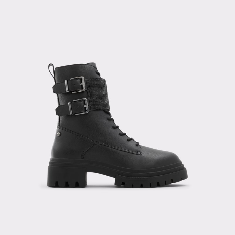 Women\'s Aldo Woa Combat Boots Black | 1034-IQCMB